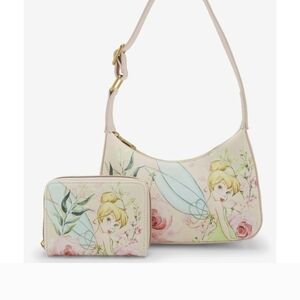 Disney Tinker Bell Loungefly Cream Bag and Wallet Set